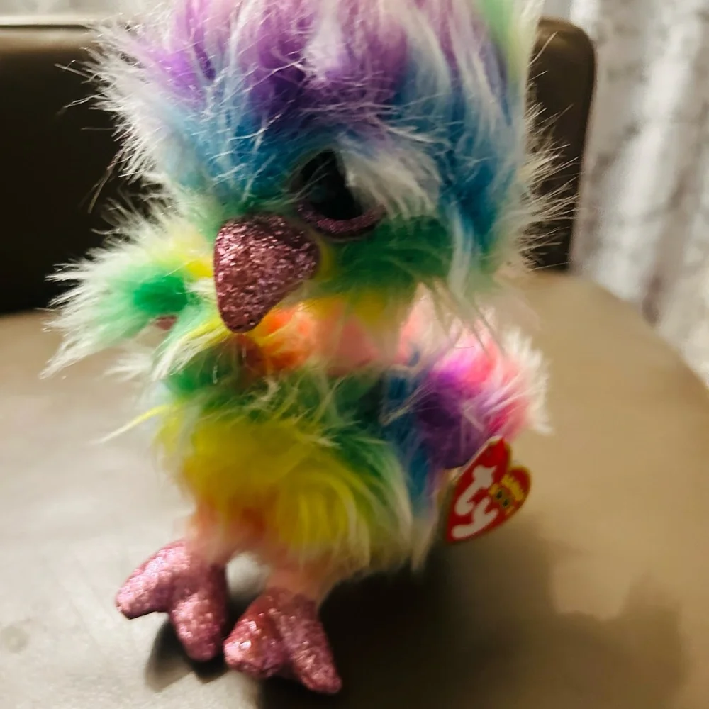BEANIE BOOS ASHA THE COLORFUL OSTRICH 8 INCH PLUSH